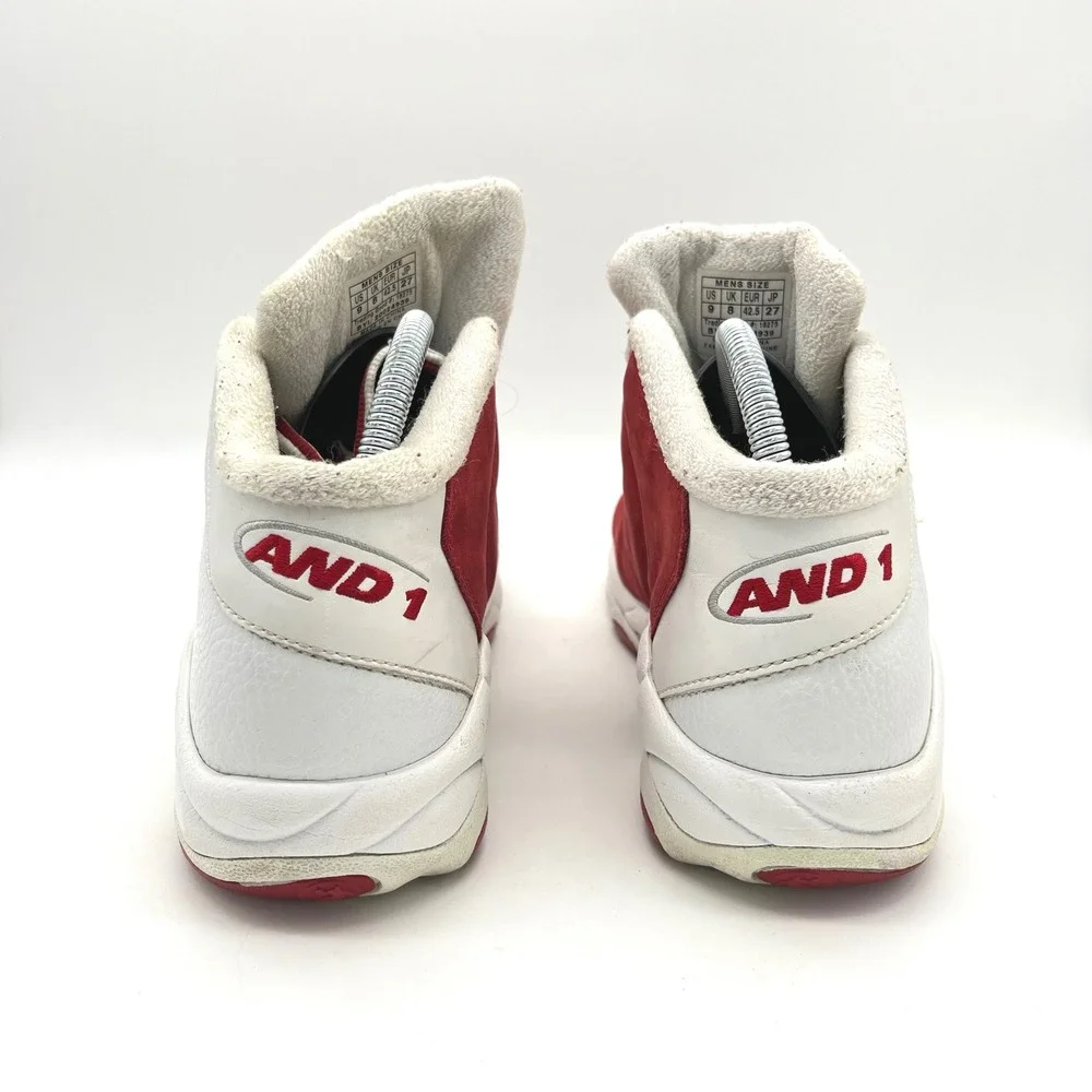 And1 Tai Chi 2002 Mens Basketball Shoes 9 White Red Sneakers‎ Athletic 20024939
